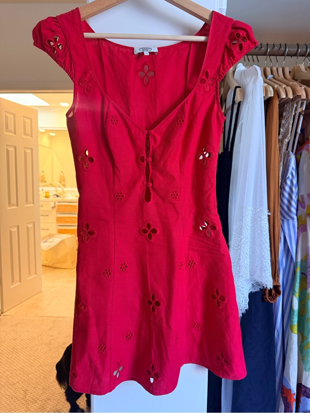 Mirror Palais Maria Linen Red Mini dress - Picture 3 of 6